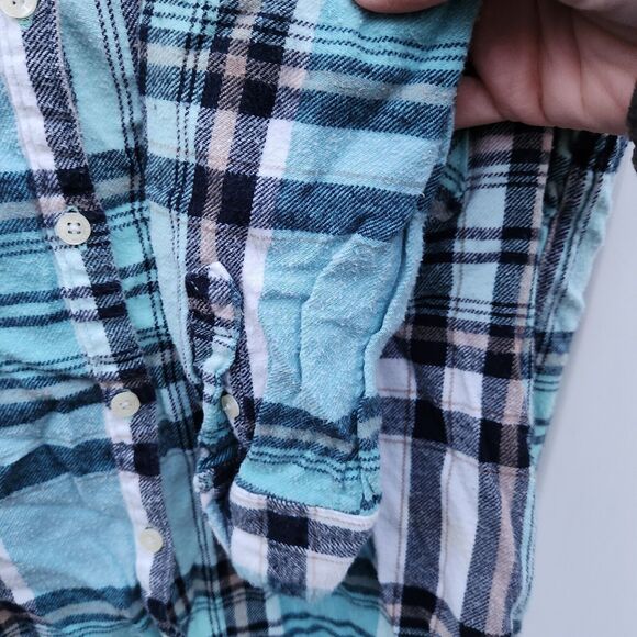 Aeropostale Flannel Shirt Women's Size XS Blue Plaid - Picture 4 of 7